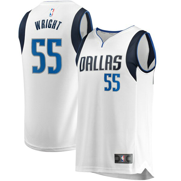Maillot nba Dallas Mavericks Association Edition Homme Delon Wright 55 Blanc